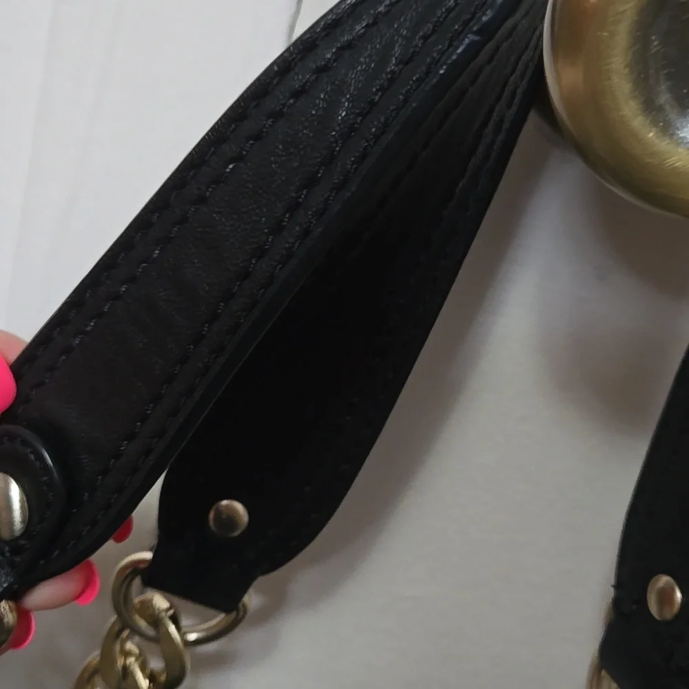 Michael Kors Delancey Tote Satchel Black Leather Gold Hardware Classic Vintage - Picture 5 of 8